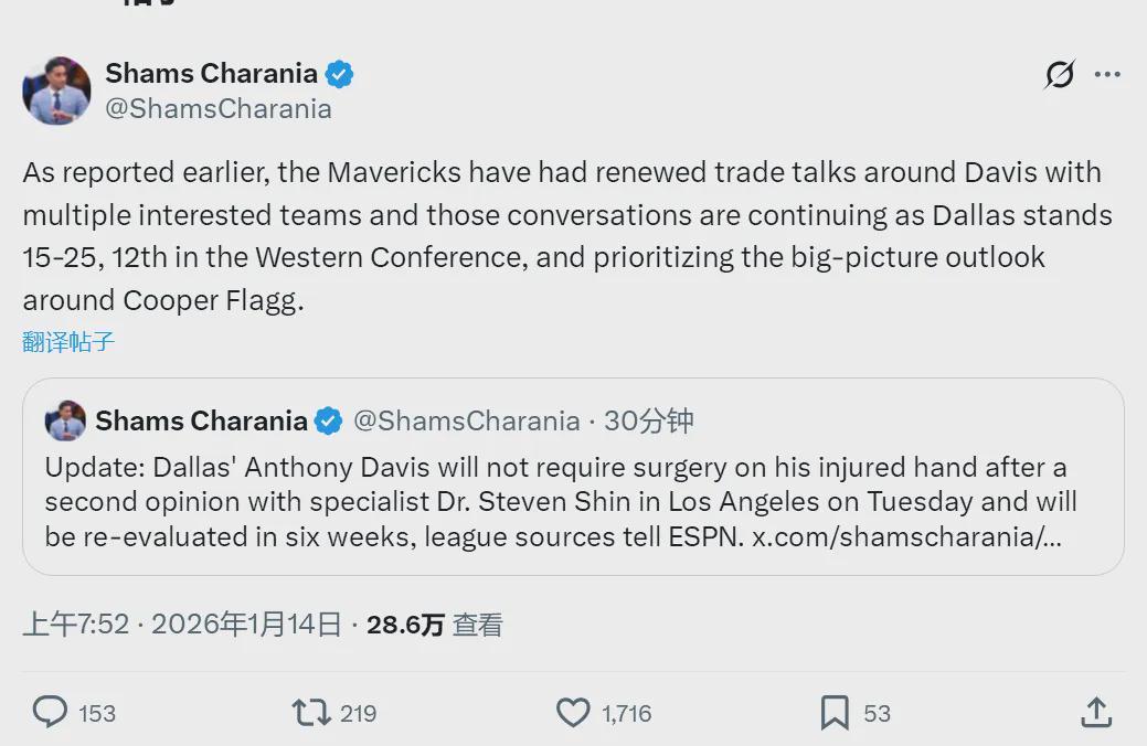 拒绝赛季报销！浓眉交易重启！湖人第一个出局